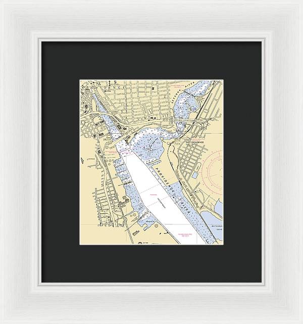 Providence Harbor -rhode Island Nautical Chart _v2 - Framed Print