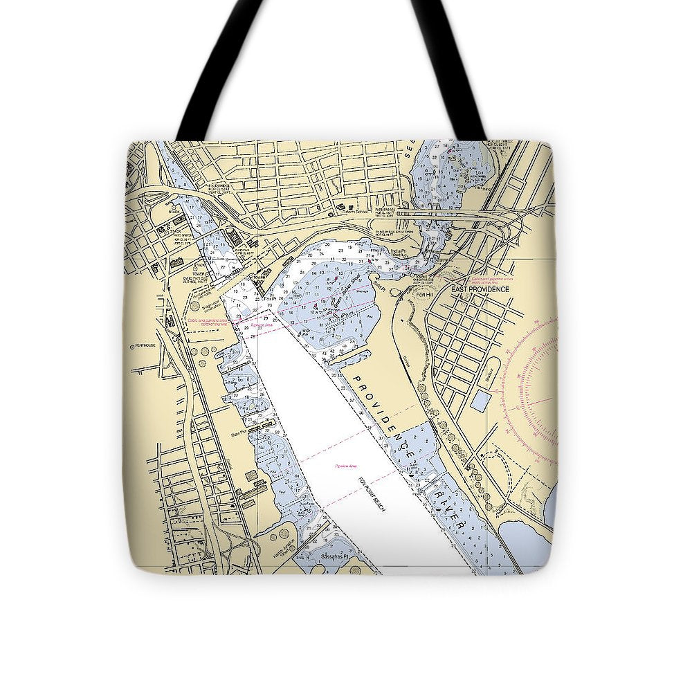 Providence Harbor -rhode Island Nautical Chart _v2 - Tote Bag