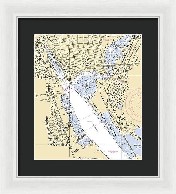 Providence-rhode Island Nautical Chart - Framed Print