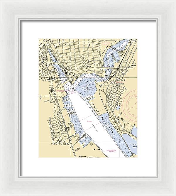 Providence-rhode Island Nautical Chart - Framed Print