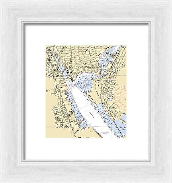 Providence-rhode Island Nautical Chart - Framed Print