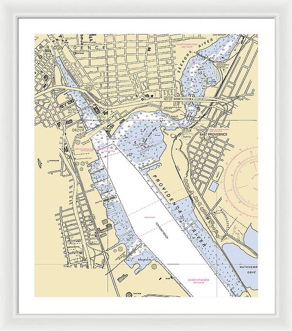 Providence-rhode Island Nautical Chart - Framed Print