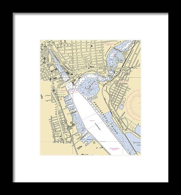 Providence-rhode Island Nautical Chart - Framed Print