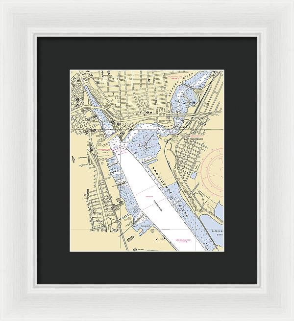 Providence-rhode Island Nautical Chart - Framed Print