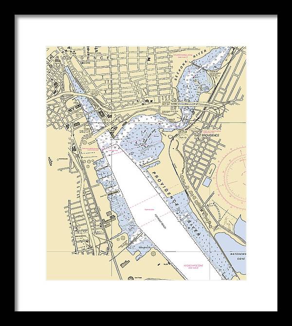 Providence-rhode Island Nautical Chart - Framed Print