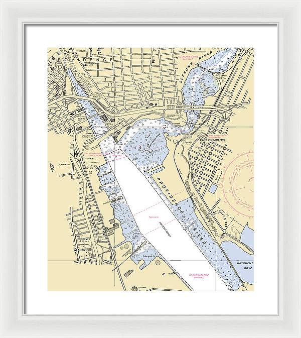 Providence-rhode Island Nautical Chart - Framed Print