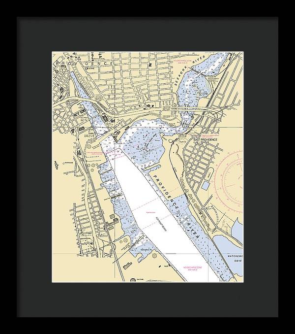 Providence-rhode Island Nautical Chart - Framed Print