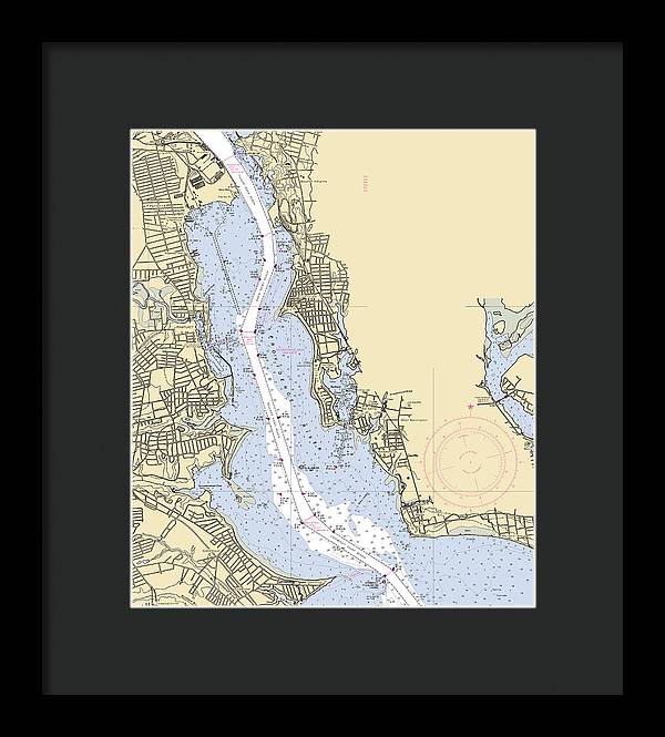 Providence River-rhode Island Nautical Chart - Framed Print