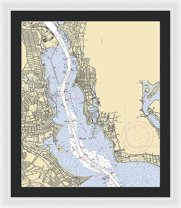 Providence River-rhode Island Nautical Chart - Framed Print