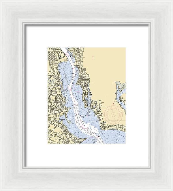 Providence River-rhode Island Nautical Chart - Framed Print