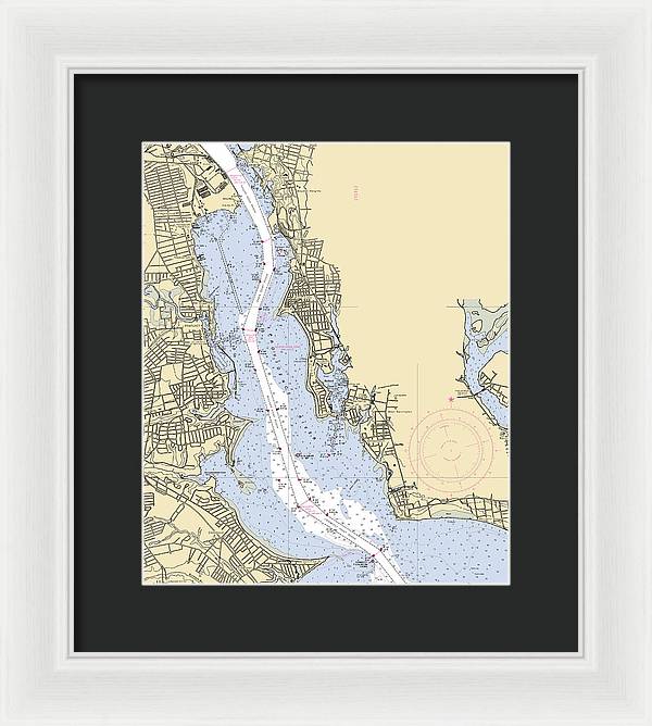 Providence River-rhode Island Nautical Chart - Framed Print