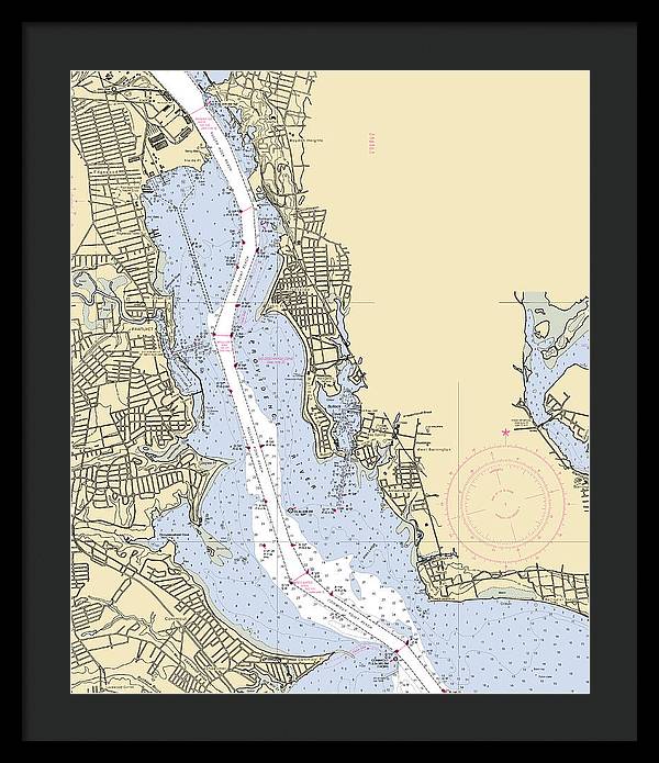 Providence River-rhode Island Nautical Chart - Framed Print