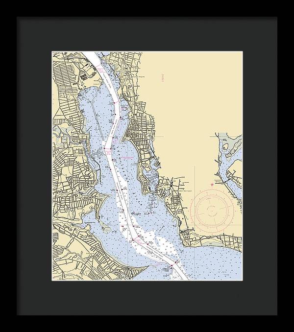 Providence River-rhode Island Nautical Chart - Framed Print