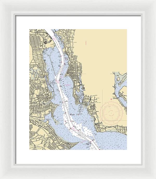 Providence River-rhode Island Nautical Chart - Framed Print