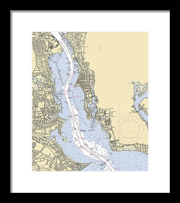 Providence River-rhode Island Nautical Chart - Framed Print