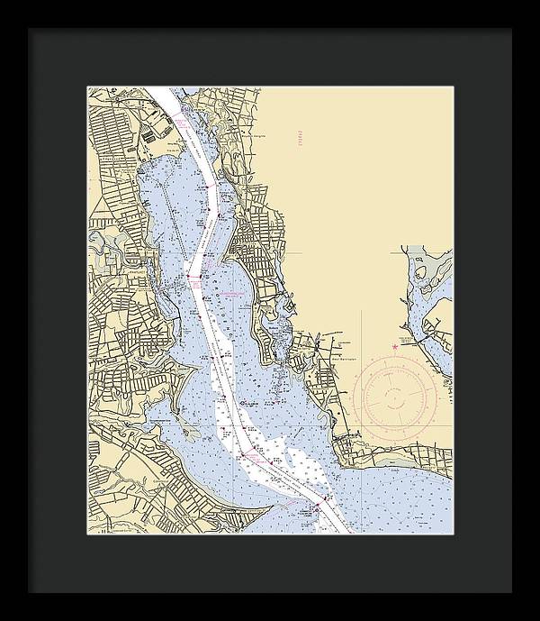 Providence River-rhode Island Nautical Chart - Framed Print