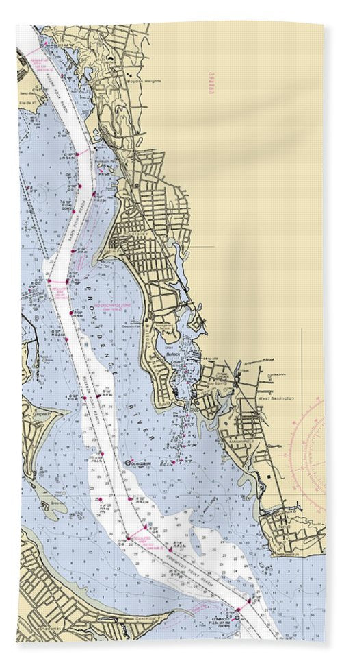 Providence River-rhode Island Nautical Chart - Beach Towel