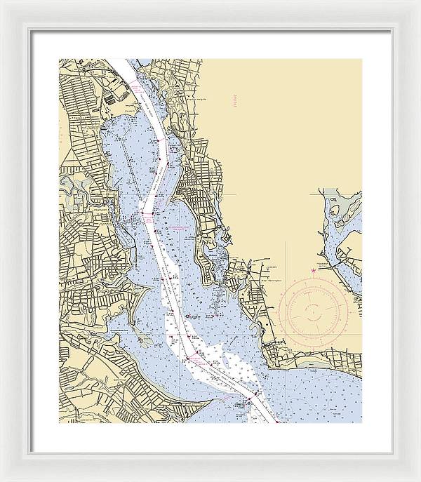 Providence River-rhode Island Nautical Chart - Framed Print