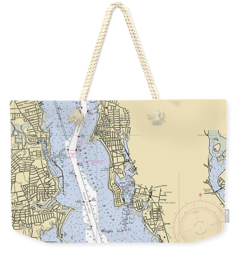 Providence River-rhode Island Nautical Chart - Weekender Tote Bag