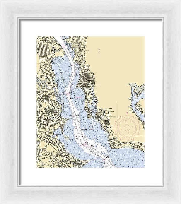 Providence River-rhode Island Nautical Chart - Framed Print