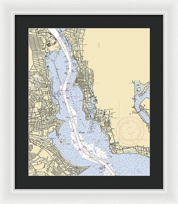 Providence River-rhode Island Nautical Chart - Framed Print