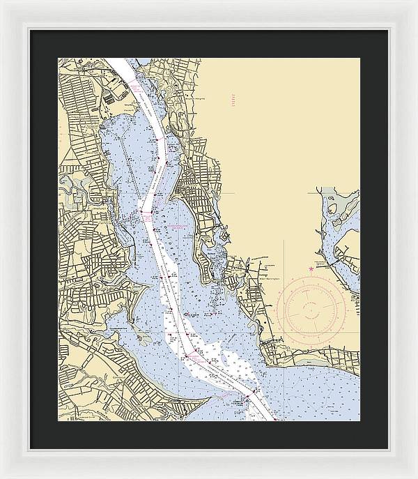 Providence River-rhode Island Nautical Chart - Framed Print