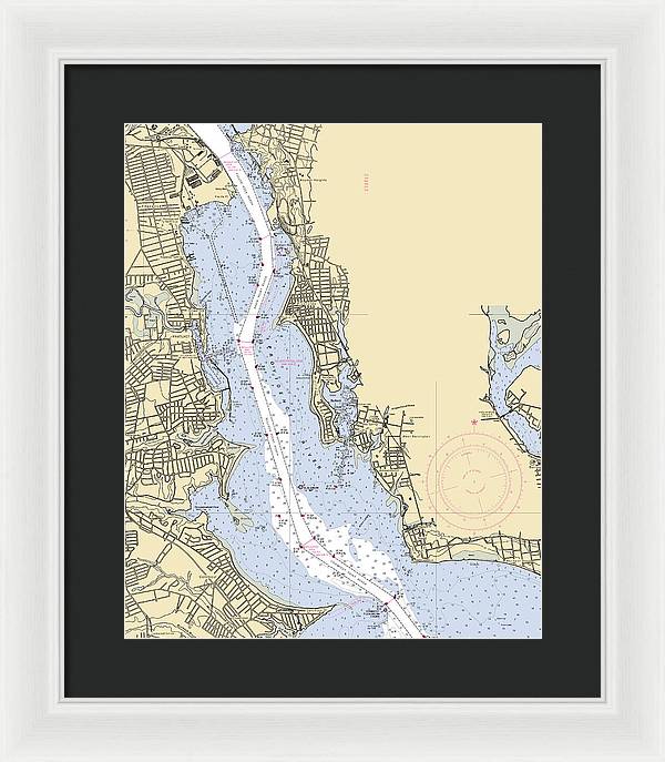 Providence River-rhode Island Nautical Chart - Framed Print