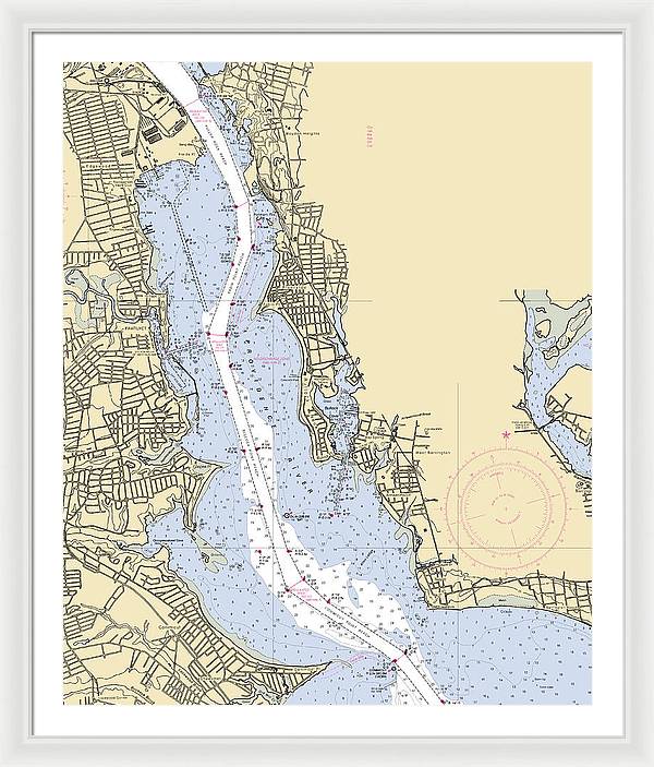 Providence River-rhode Island Nautical Chart - Framed Print