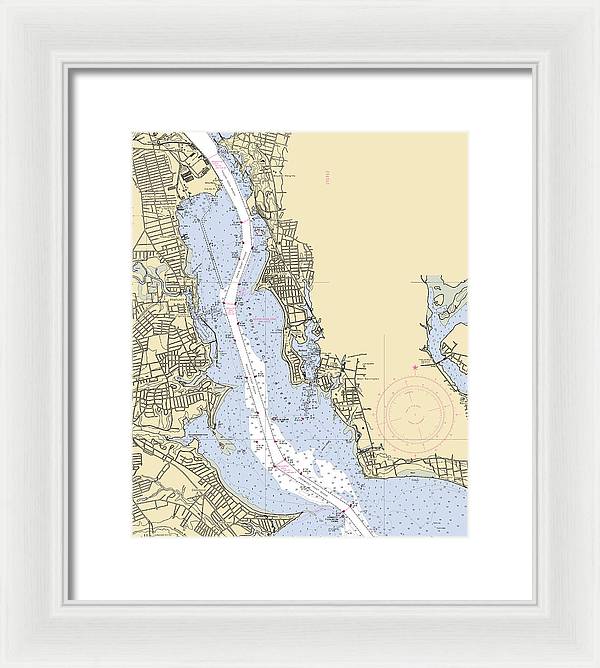 Providence River-rhode Island Nautical Chart - Framed Print