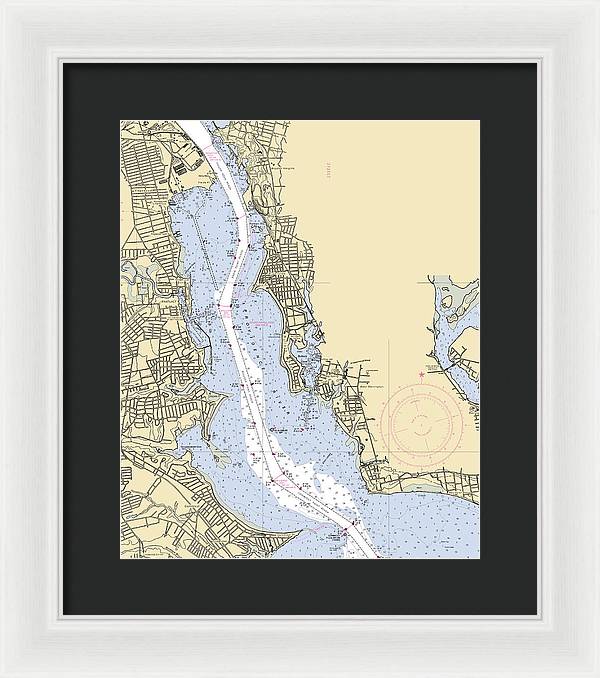 Providence River-rhode Island Nautical Chart - Framed Print