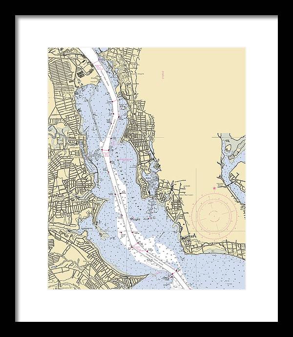 Providence River-rhode Island Nautical Chart - Framed Print