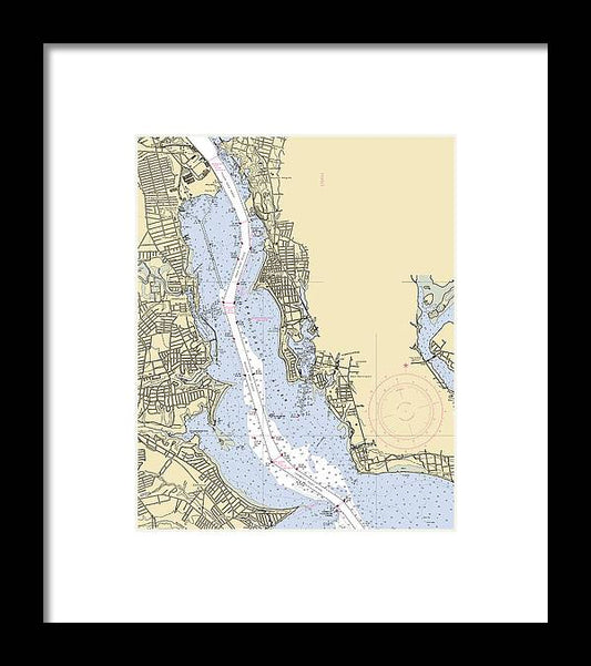 Providence River-rhode Island Nautical Chart - Framed Print