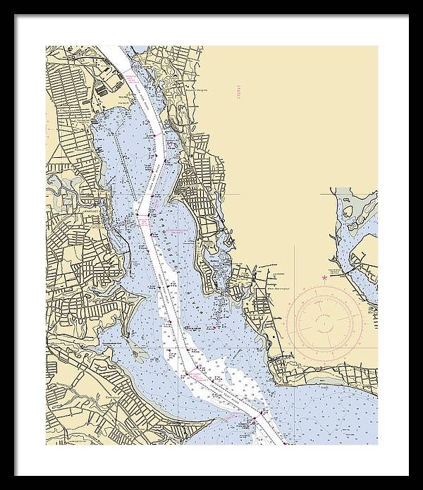 Providence River-rhode Island Nautical Chart - Framed Print