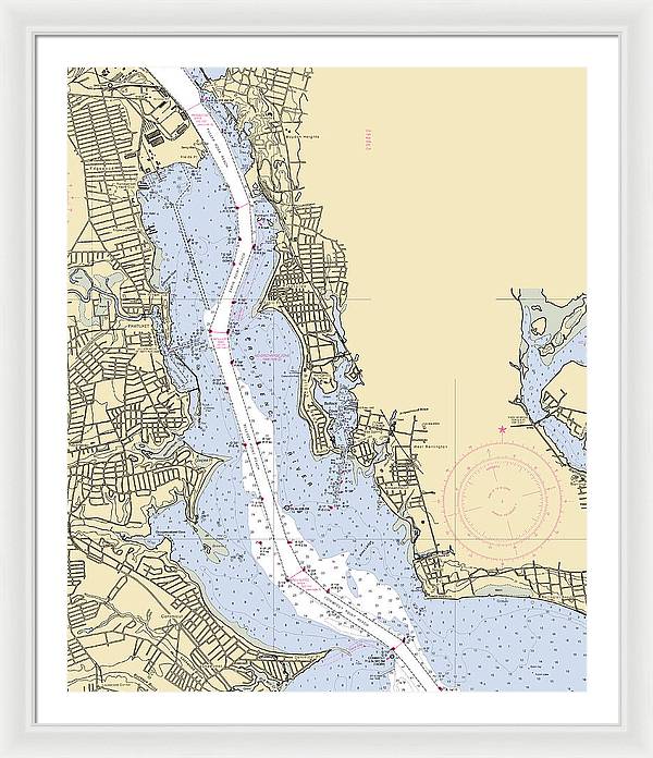 Providence River-rhode Island Nautical Chart - Framed Print