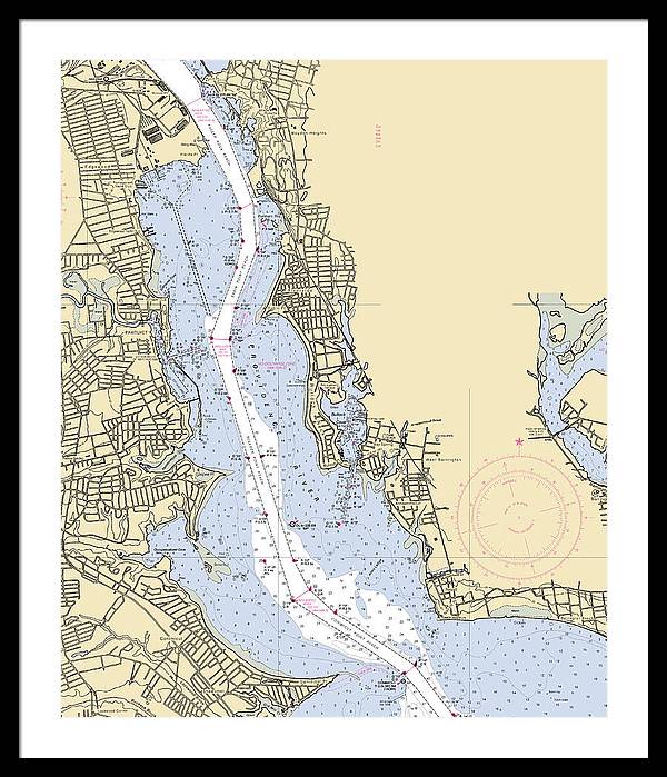 Providence River-rhode Island Nautical Chart - Framed Print