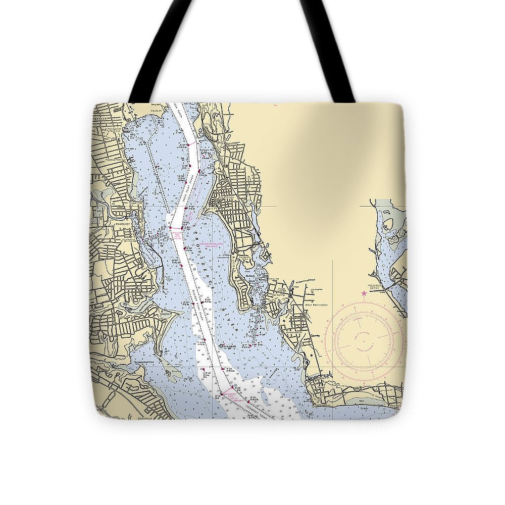Providence River-rhode Island Nautical Chart - Tote Bag