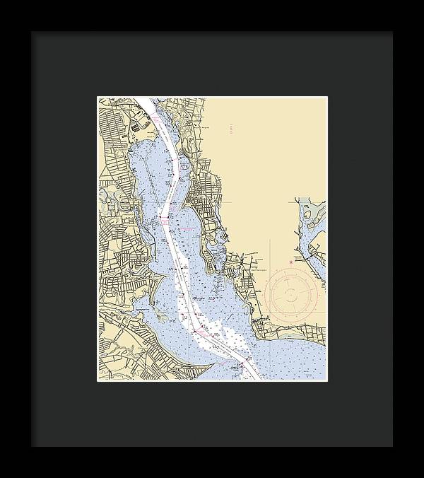 Providence River-rhode Island Nautical Chart - Framed Print