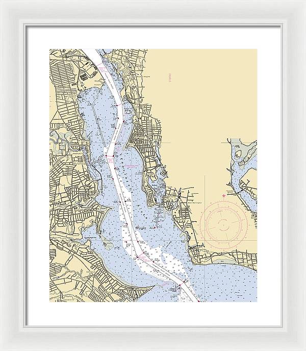 Providence River-rhode Island Nautical Chart - Framed Print