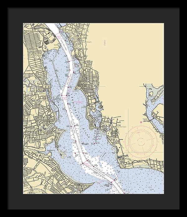 Providence River-rhode Island Nautical Chart - Framed Print