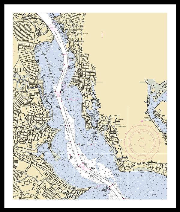 Providence River-rhode Island Nautical Chart - Framed Print