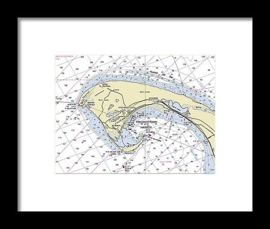 Provincetown Massachusetts Nautical Chart - Framed Print