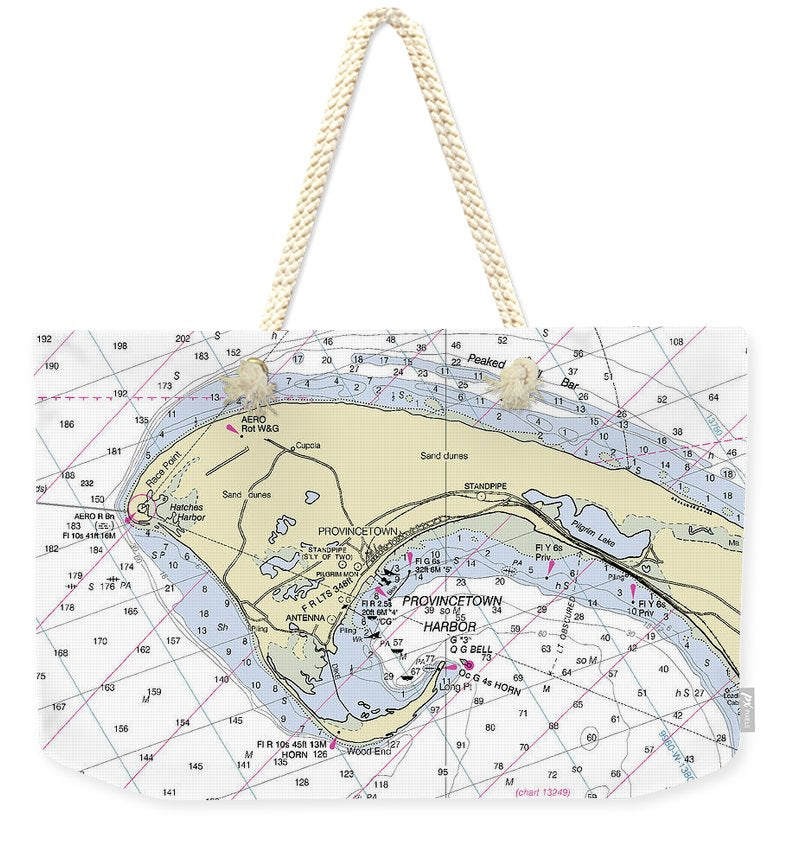 Provincetown Massachusetts Nautical Chart - Weekender Tote Bag