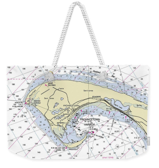 Provincetown Massachusetts Nautical Chart - Weekender Tote Bag