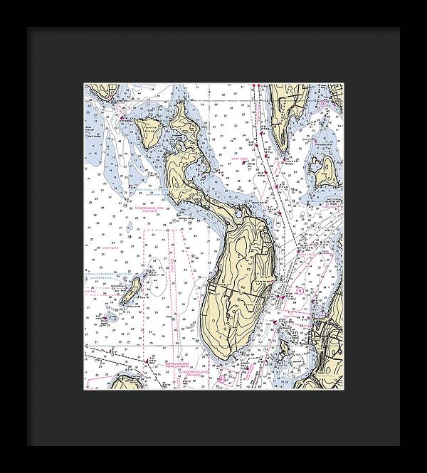 Prudence Island-rhode Island Nautical Chart - Framed Print