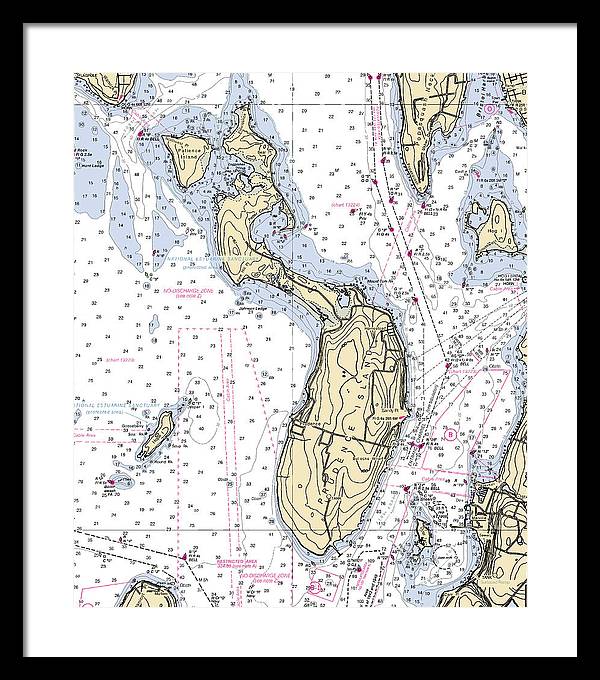 Prudence Island-rhode Island Nautical Chart - Framed Print