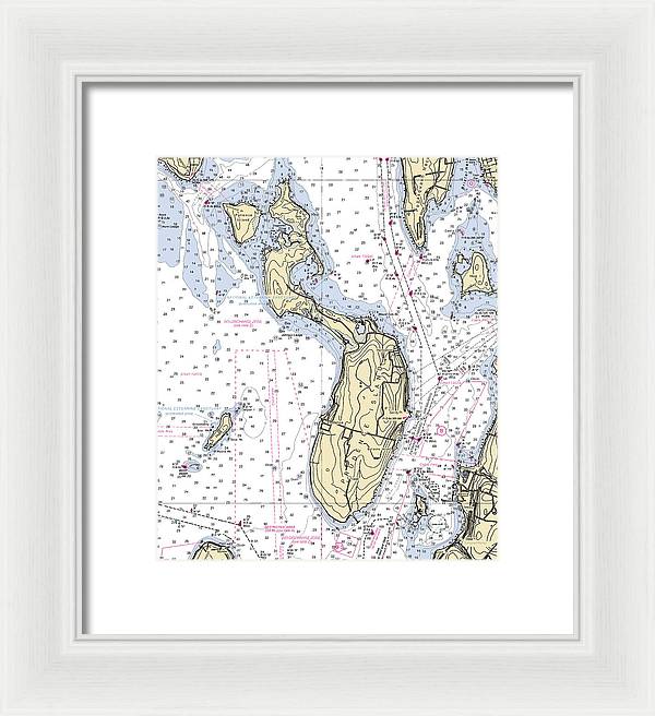 Prudence Island-rhode Island Nautical Chart - Framed Print