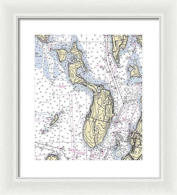 Prudence Island-rhode Island Nautical Chart - Framed Print