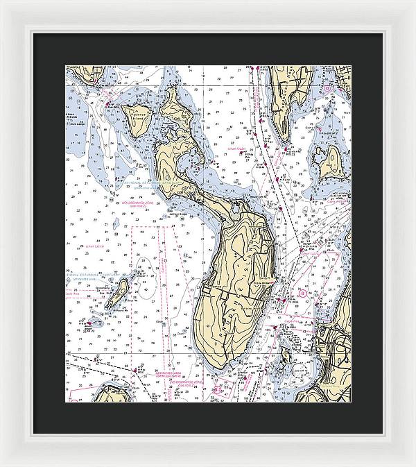 Prudence Island-rhode Island Nautical Chart - Framed Print