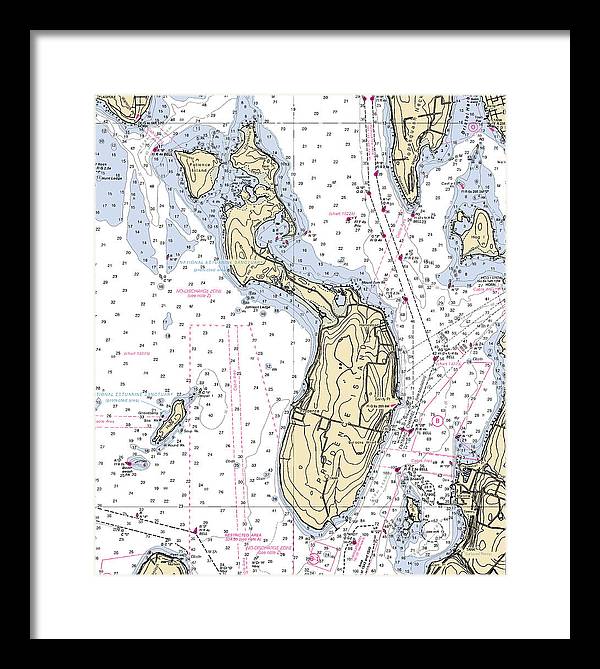 Prudence Island-rhode Island Nautical Chart - Framed Print