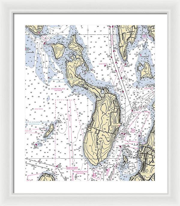 Prudence Island-rhode Island Nautical Chart - Framed Print